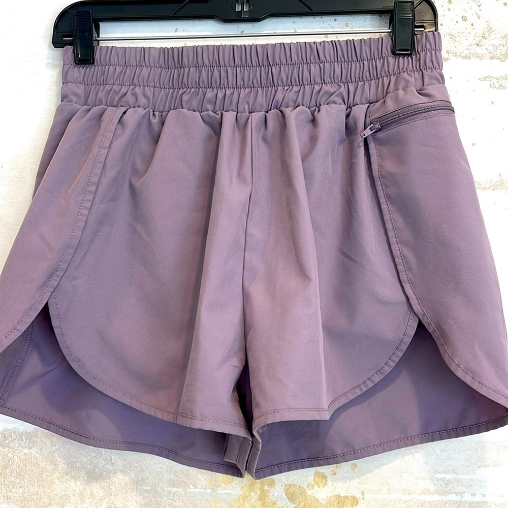 Purple Athletic Shorts with Lining and 1 Pocket